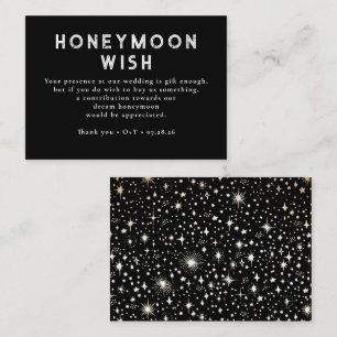 Celestial Black Bröllop Honeymoon Wish Tilläggskort