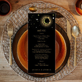 Celestial Black Galaxy Star Dust Bröllop Meny