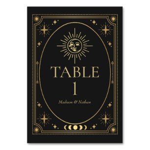 Celestial Black Gothic Tarot Bröllop Bordsnummer