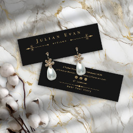 Celestial Black Guld Jewelry Earring Visning Mini Visitkort