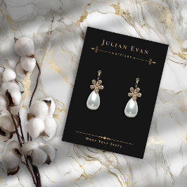 Celestial Black Guld Jewelry Earring Visning Visitkort