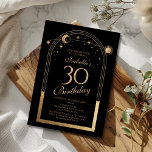 Celestial Black Guld Sol Måne Stars 30års födelsed Inbjudningar<br><div class="desc">Den kelestial Black Guld Sol-astronomin i 30års födelsedag innehåller inbjudningar till elegant guld sol,  måne och stjärnor med en gyllene Måne på svart bakgrund. Inuti finns din anpassningsbar 30-årsinbjudan. Anpassa genom att redigera texten i textrutorna. Designad för dig av Evco Studio www.zazzle.com/store/evcostudio</div>