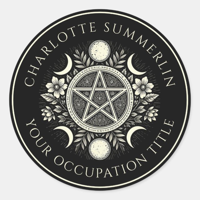 Celestial Black Runt Klistermärke (Framsida)