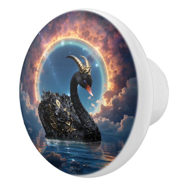 Celestial Black Swan Guardian of the Moonfire Veil Knopp (Höger)