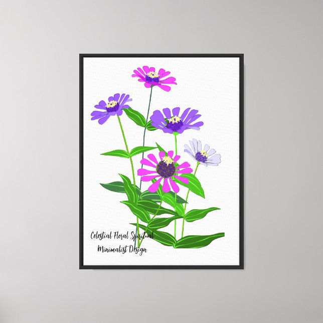 Celestial Blommig Andlig Minimalistisk Design Canvastryck (Framsida)