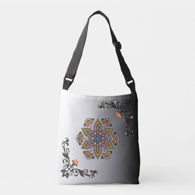 Celestial Bloom Mandala‑Stil Blommig Axelväska (Framsida)
