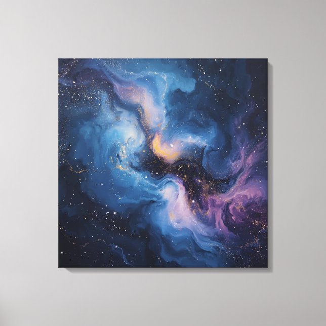 Celestial Bloom: Nebula i Rörelse Canvastryck (Framsida)