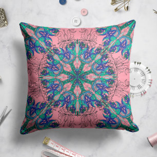 Celestial Bloom Pillow i Rosa Kudde