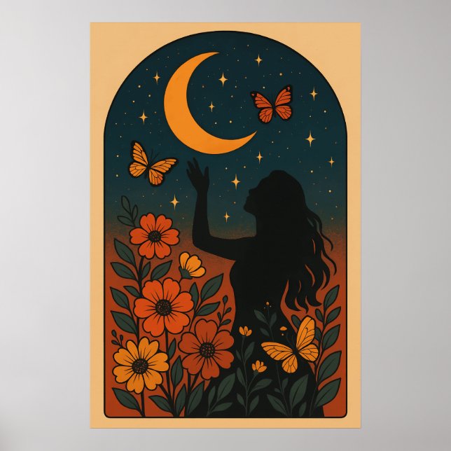 Celestial Bloom: Reaching for the Moon Poster (Framsidan)