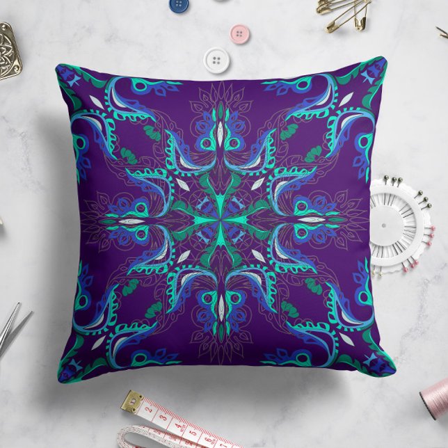 Celestial Bloom Star Pillow i Lila Kudde (Skapare uppladdad)