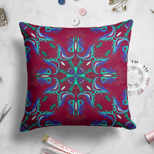 Celestial Bloom Star Pillow i Magenta Kudde (Skapare uppladdad)