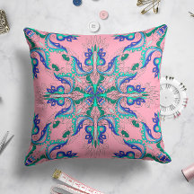 Celestial Bloom Star Pillow i Pastel Rosa