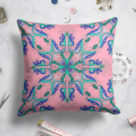 Celestial Bloom Star Pillow i Pastel Rosa Kudde