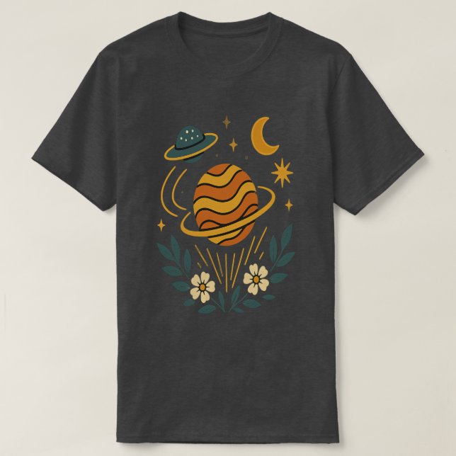 Celestial Bloom - Vintage Cosmos T Shirt (Design framsida)