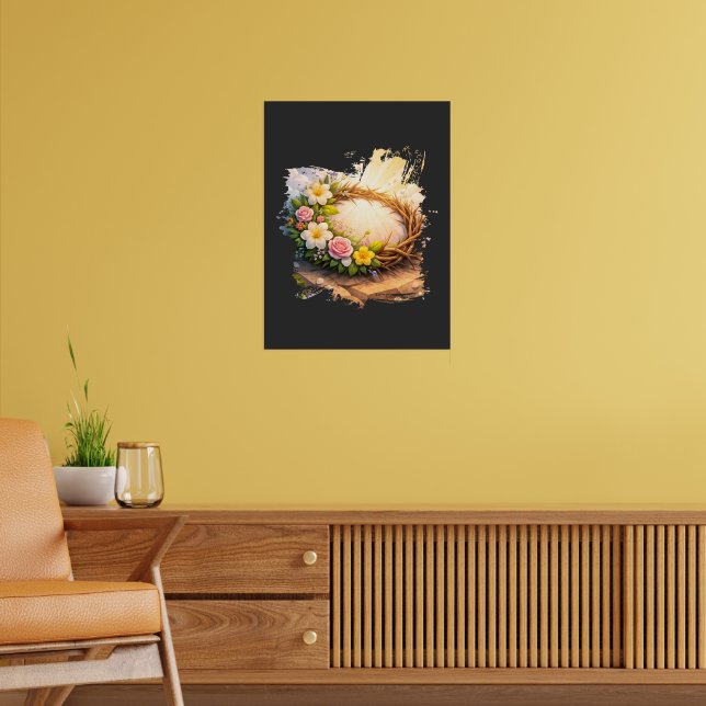 Celestial Blooming Crown of Thorns 3D Papercut Poster (Vardagsrum 2)