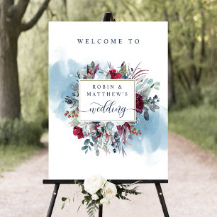 Celestial Blooms, Blommigt Bröllop Välkomstskylt Poster