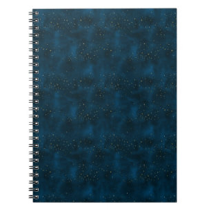 Celestial Blue and White Starry Night Anteckningsbok