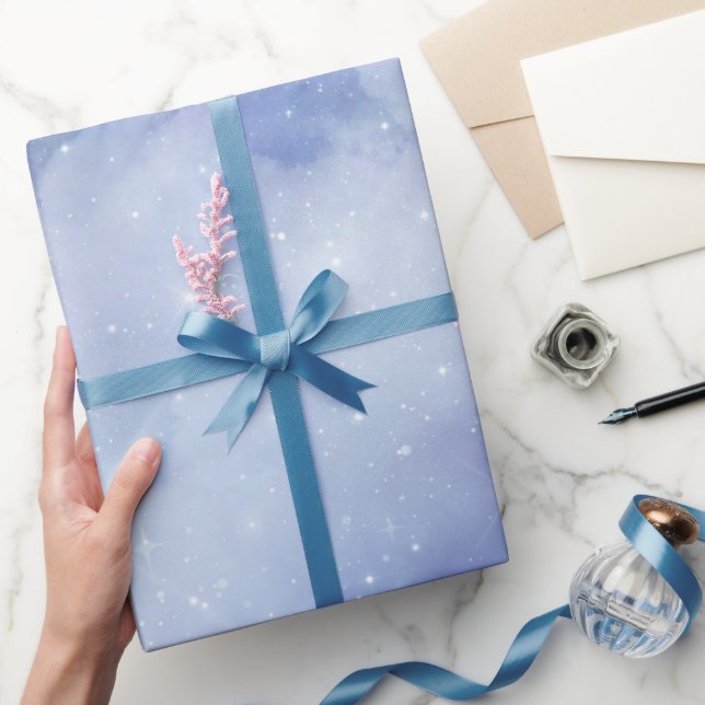 Celestial Blue Cloud Vin Möhippa Presentpapper (Gifting)