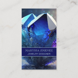 Celestial Blue Magic Mystic Abstrakt Crystals Visitkort