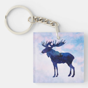 Celestial Blue Moose Silhouette