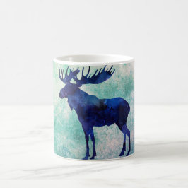 Celestial Blue Moose Silhouette Kaffemugg