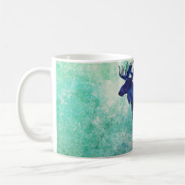 Celestial Blue Moose Silhouette Kaffemugg