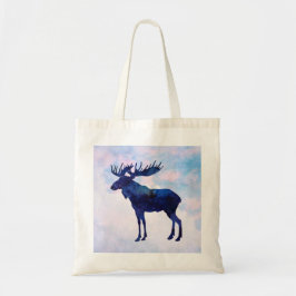 Celestial Blue Moose Silhouette Tygkasse