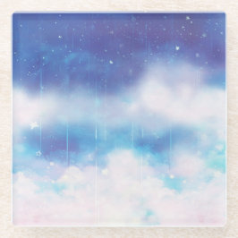 Celestial Blue Nebula Glass Underlägg