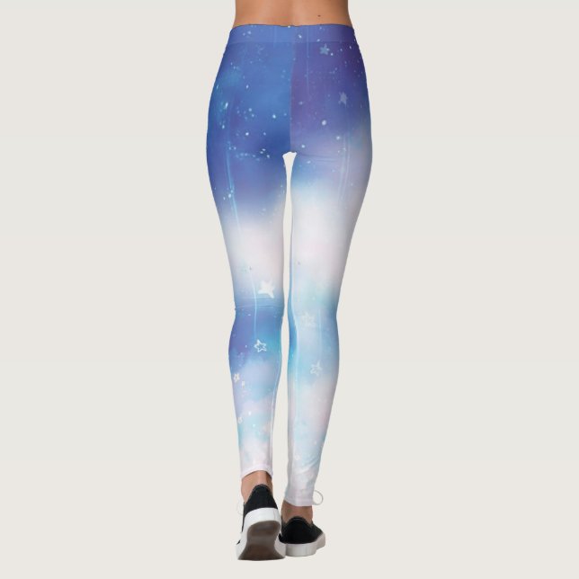 Celestial Blue Nebula Leggings (Baksida)
