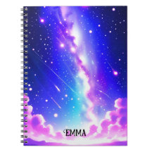 Celestial Blue och Rosa Galaxy Anpassat namn