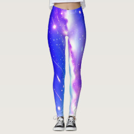 Celestial Blue och Rosa Galaxy Leggings