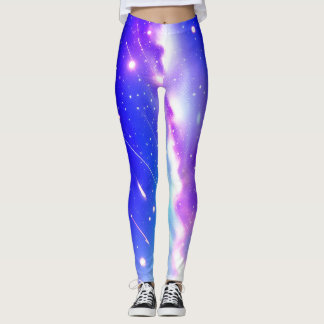 Celestial Blue och Rosa Galaxy Leggings