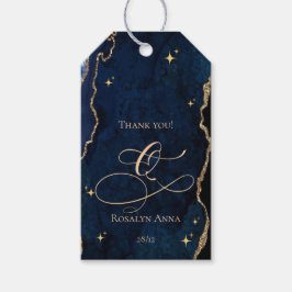  Celestial Blue Quinceanera Midnight Stars Moon  Presentetikett