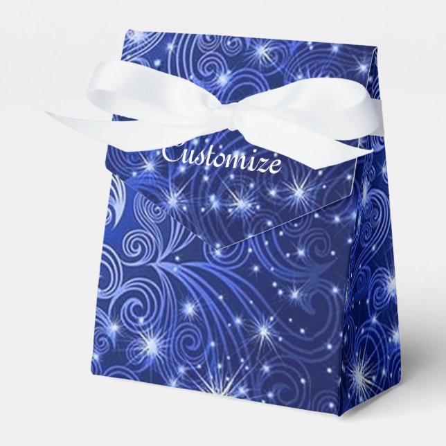 Celestial Blue Swirls & Stars Tält Favoritbox Presentaskar (Framsidan Sidan)