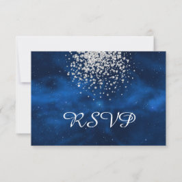 Celestial Blue Universe med Silver Confetti OSA Kort