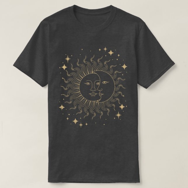 Celestial Bodies Boho Sol Måne Astrology Astronomy T Shirt (Design framsida)