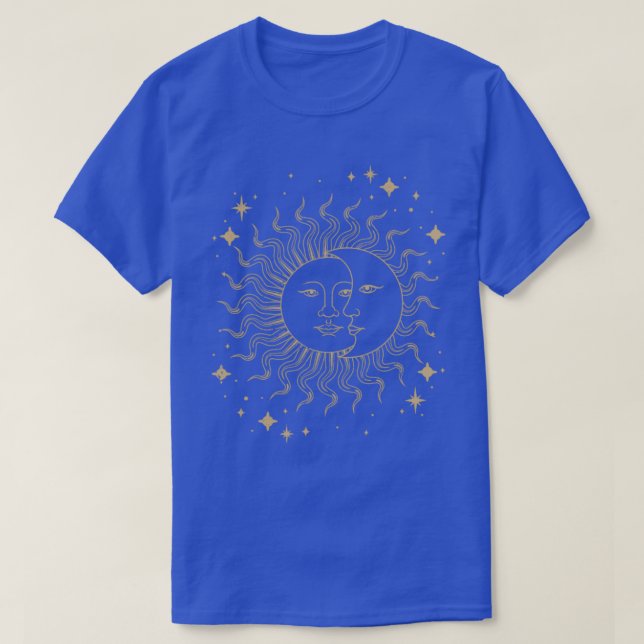 Celestial Bodies Boho Sol Måne Astrology Astronomy T Shirt (Design framsida)