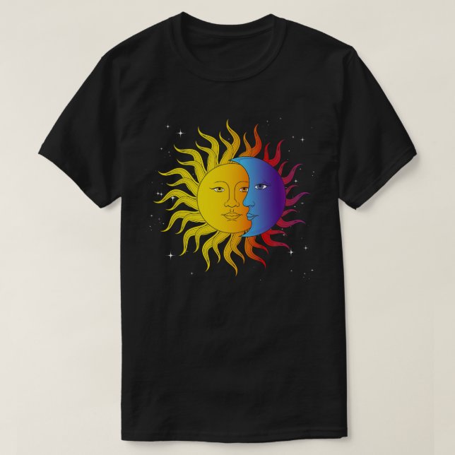 Celestial Bodies Måne Sol Astronomy Älskare Astrol T Shirt (Design framsida)