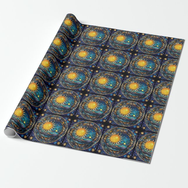 Celestial Bodies Wrapping Papper Presentpapper (Utrullad)