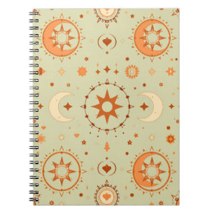 Celestial Boho Journal   Sol & Måne för journalför Anteckningsbok