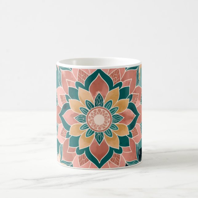 Celestial Boho Lotus Dröm Kop | Rosa Kaffemugg (Center)