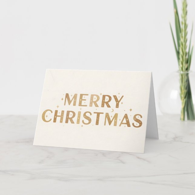 Celestial Boho Merry Christmas Helgkort (Framsida)