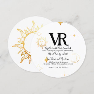 Celestial Boho Round Wedbjudande Inbjudningar