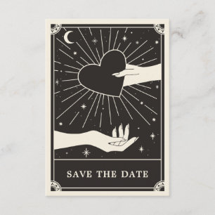 Celestial Boho Tarot Bröllop spara datum kort