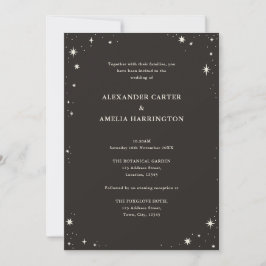 Celestial Boho Tarot Star Black Wedding-inbjudan Inbjudningar