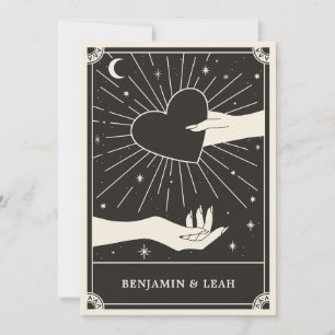 Celestial Boho Tarot Wedding bjudande Inbjudningar