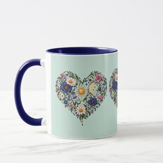 Celestial Botanical Heart Kaffe Mugg  (Vänster)