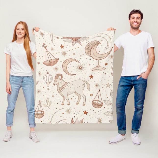 Celestial Botanical Pattern (1) Fleecefilt (På plats)