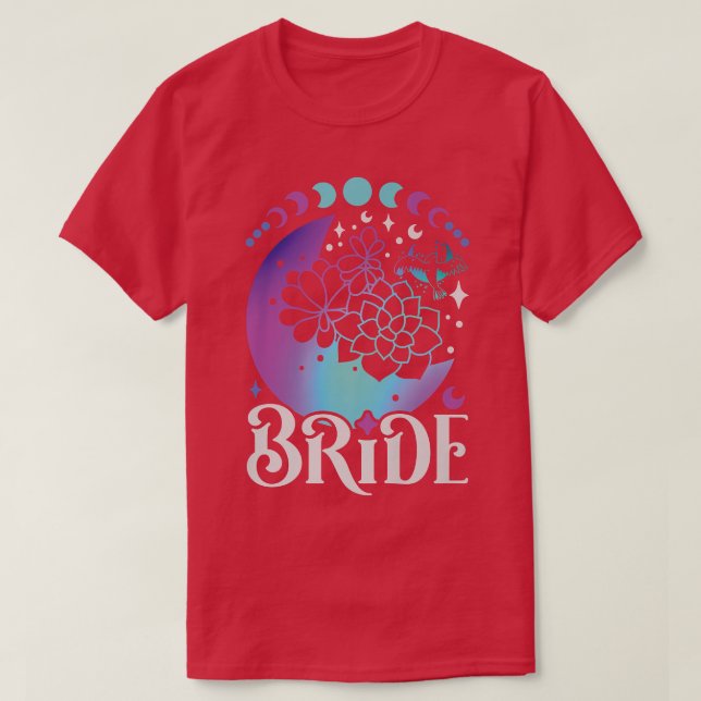 Celestial Bride Möhippa Kvinnor Bröllop H T Shirt (Design framsida)