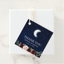 Celestial Bröllop Blå himmel Stars Blommigt Måne Gåvor Etiketter